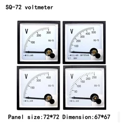 SQ-72 AC voltmeter ammeter 100/5 500/5 200/5 300/5 AC250V  450V  45-55/65Hz 220V 380V  Frequency meter 72*72mm