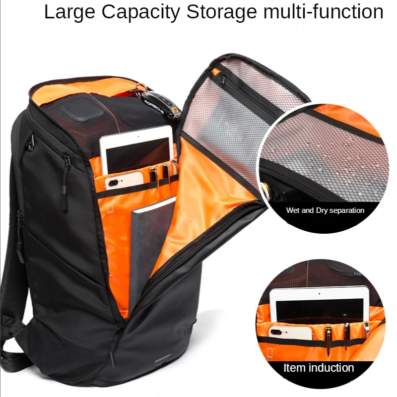 New Men\'s Travel Bag Business Large Capacity Backpack Computer Bag Black Outdoor Sports Mountaineering Bag Outdoor Storage