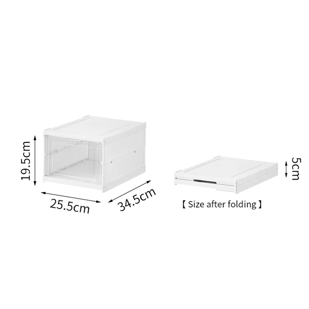 Shoe Storage Box Installation-Free Foldable Shoe Organizers with Clear Door Space-Saving Shoe Rack Sturdy Clear Plastic