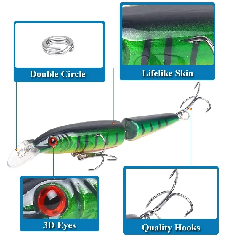 5PCS Swimbait Fishing Lure 10.5cm Multi Jointed 2 Sections Swimbaits Hard Bait Pike Wobbler Pesca Carp Minnow Fishing Lures Set