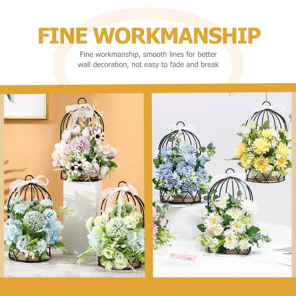 

1pcs Hanging Flower Pot Rack For Wall-Mounted Garden Decor Birdcage Stand Decorative Flower Holder Gardening Ornament