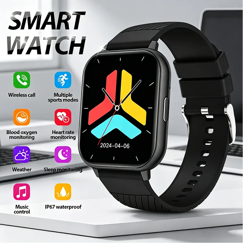 

2026 LIGE Smart Watch 1.83" HD IPS Screen IP67 Waterproof Multiple Sports Modes Fitness Tracker Wireless Calling Men smartwatch