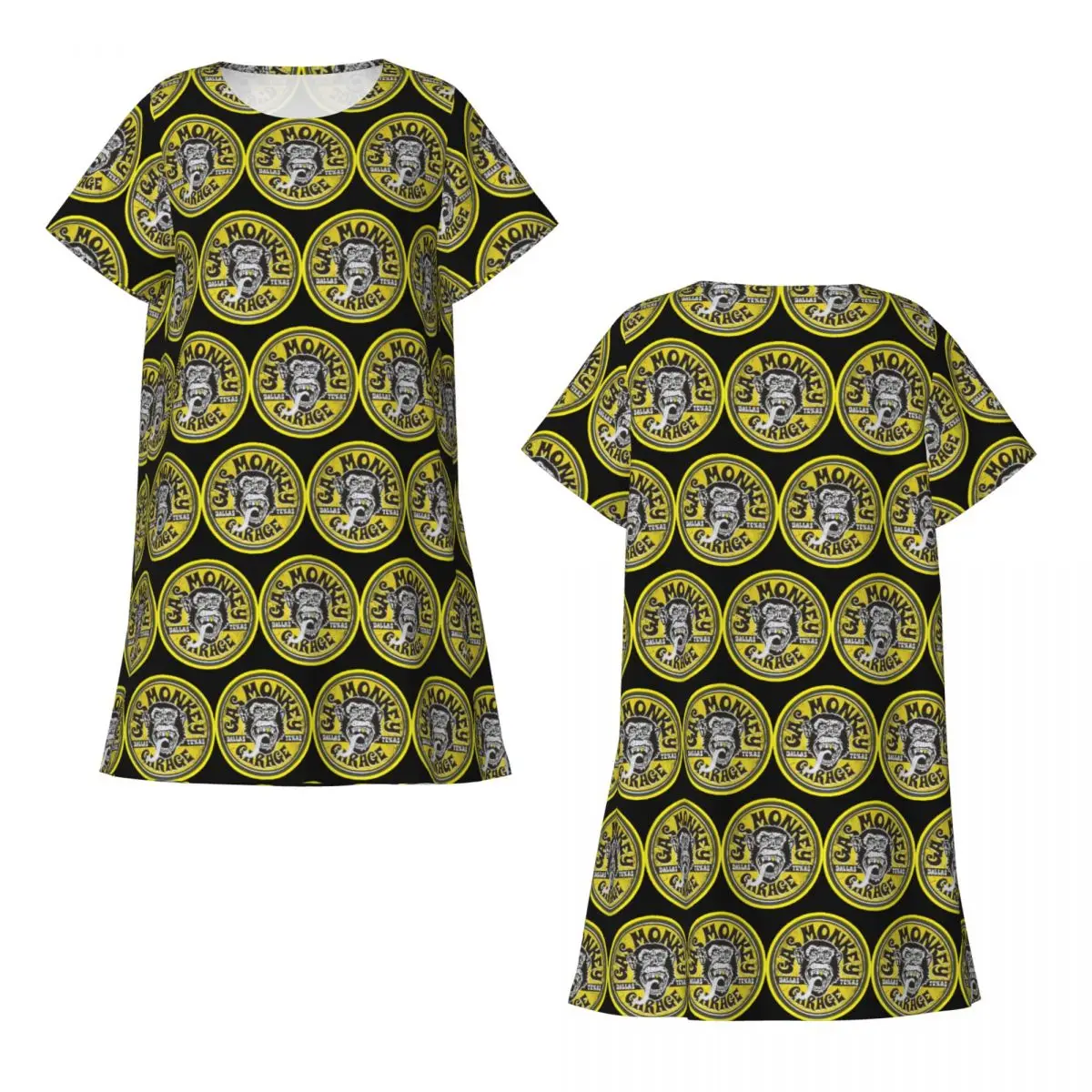 

Custom Gas Monkeys Garage Short Sleeves Nightdress For Sleeping Sleepshirts Women Short Sleeve Nightgowns Soft Pajama Dress