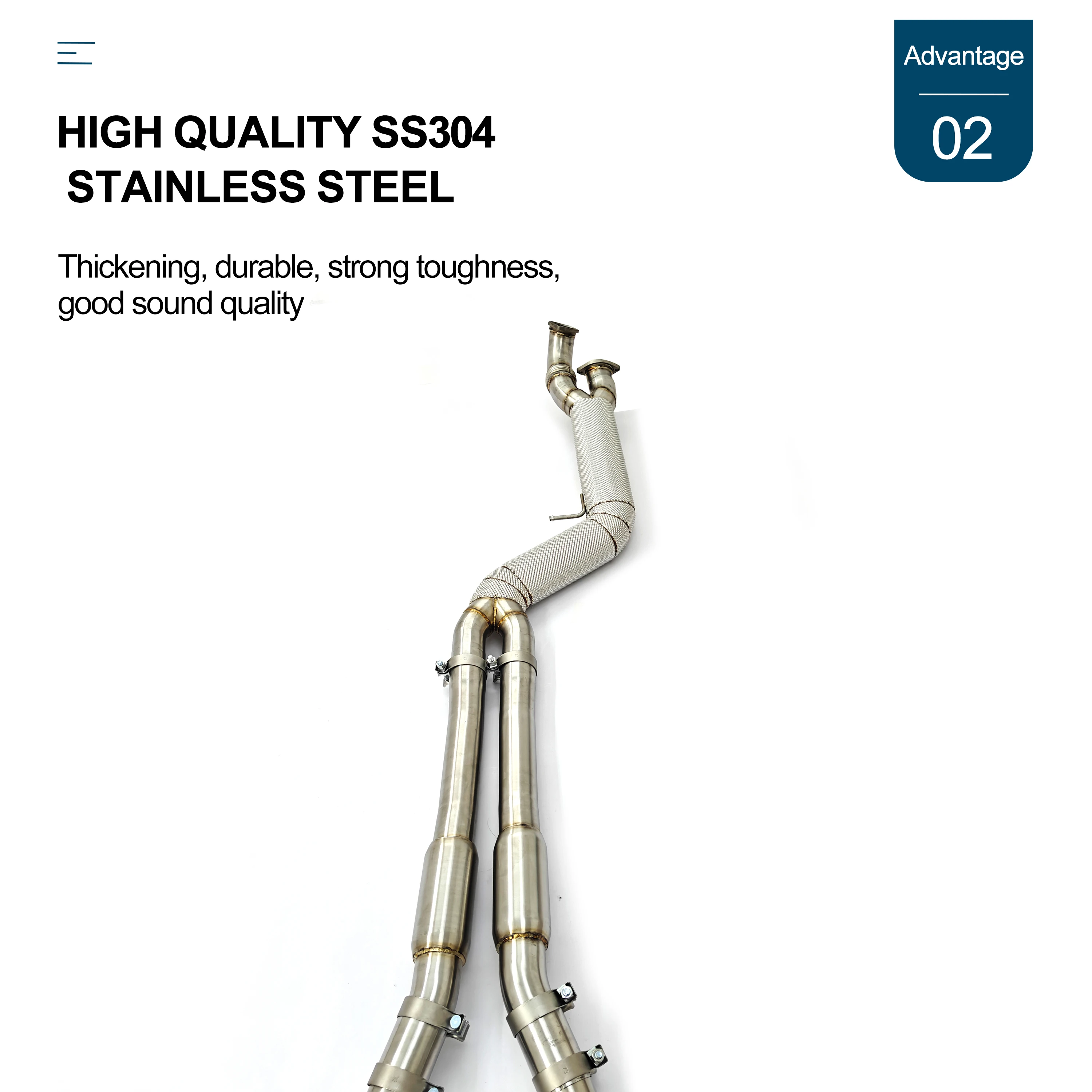 عادم CBNT عالي الجودة من الفولاذ المقاوم للصدأ لسيارات BMW S58 X3M G01 X4M G02 3.0T كاتم صوت Valvetronic أنبوب واحد متوسط Catback 4 "أنبوب متوسط