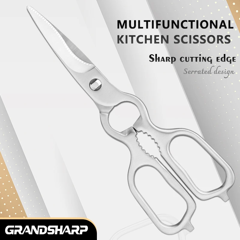 

Grandsharp Multifunctional Detachable kitchen scissors 3Cr14 Stainless Steel Vegetables Meat Fish Shears Cut