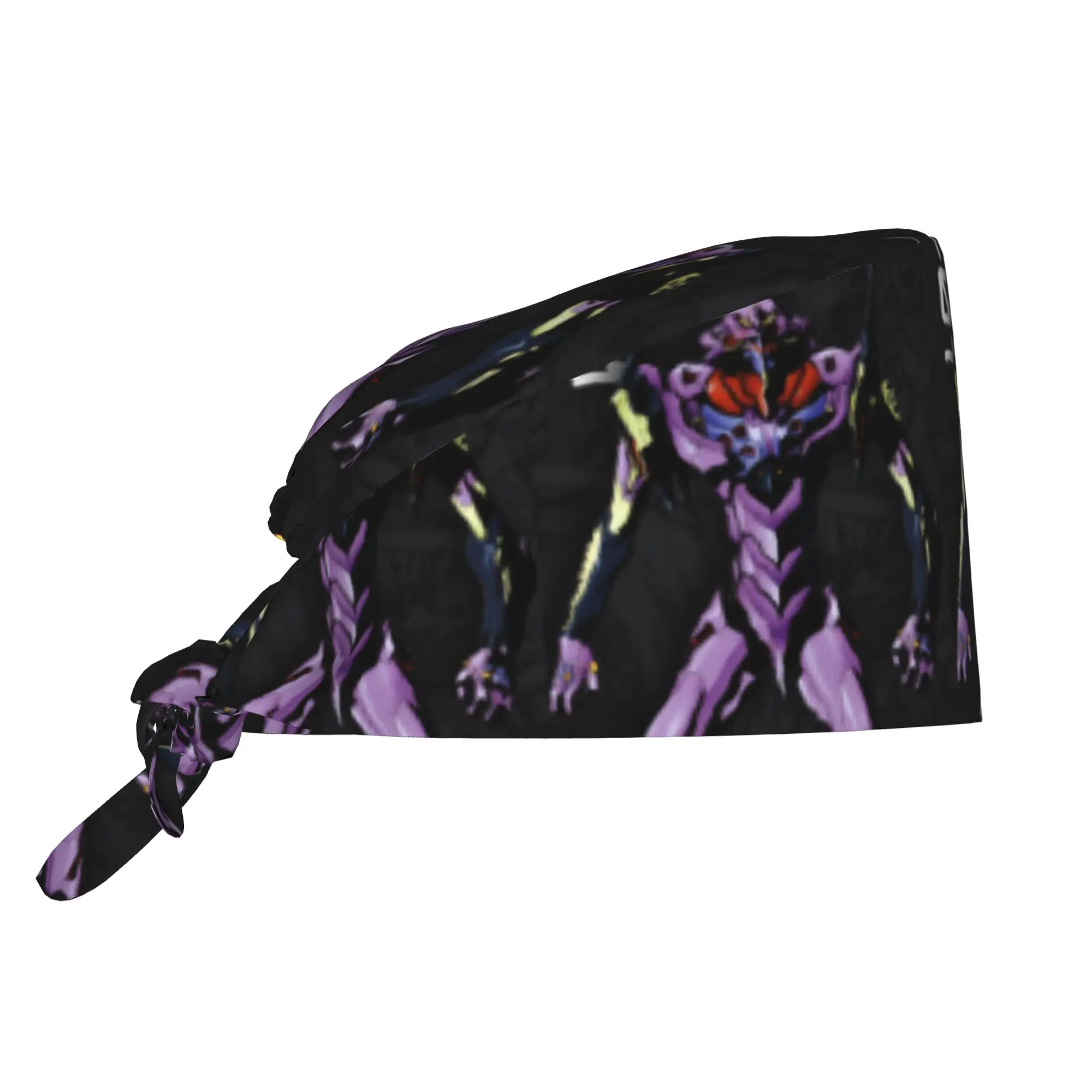 

E-Evangelions Breathable Surgical Scrub Hat Unisex Nurse Medical Cap Mecha Style Doomsday Work Scrubs Hat for Medical Surgical