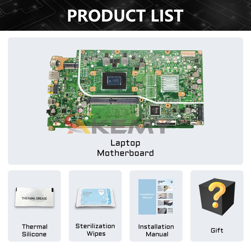 Placa-mãe para laptop ASUS Vivobook X512DK M5050DA F512D A512DA A512DA A512DK S512DA, placa-mãe R3 R5 R7 0GB/4GB-RAM