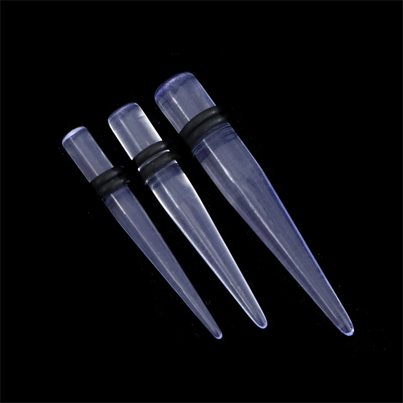 2pcs Clear White Black Tunnel Ear Taper Plug Stretcher Expander Gauge Earrings 1.6-24mm Acrylic Stretching Piercing Body Jewelry