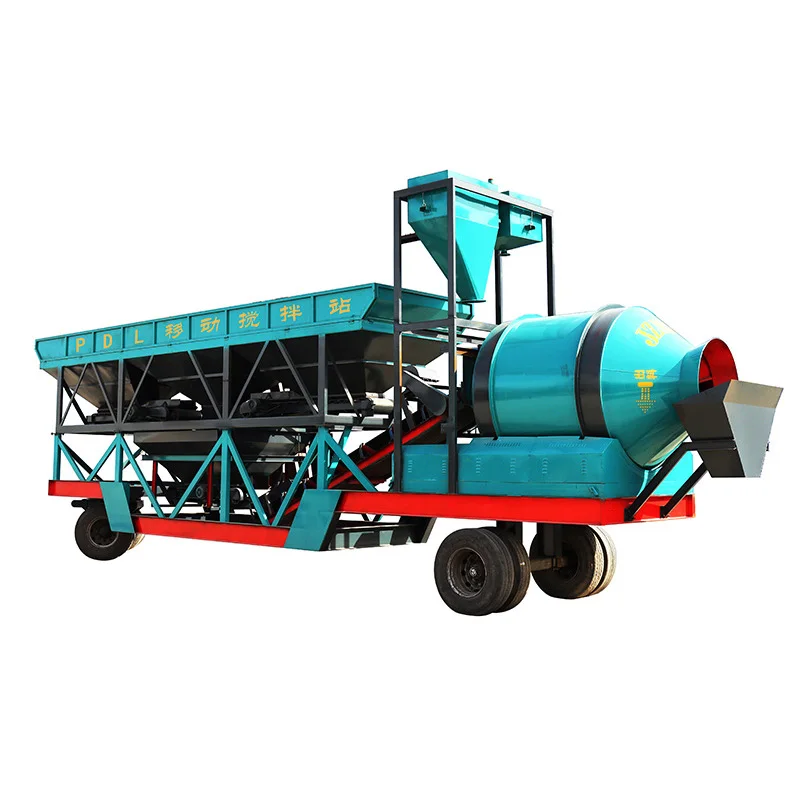 Precision Batching Mobile Concrete Mixing Plant 25m3h With Load Cell Weighing For Aggregate Water And Cement Accuracy