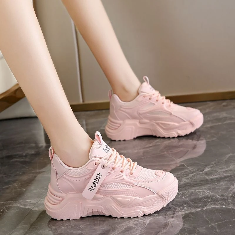 

Women's 2026 New Summer Breathable Mesh Thick Sole White Sneakers Casual Sport Shoes Lightweight Versatile