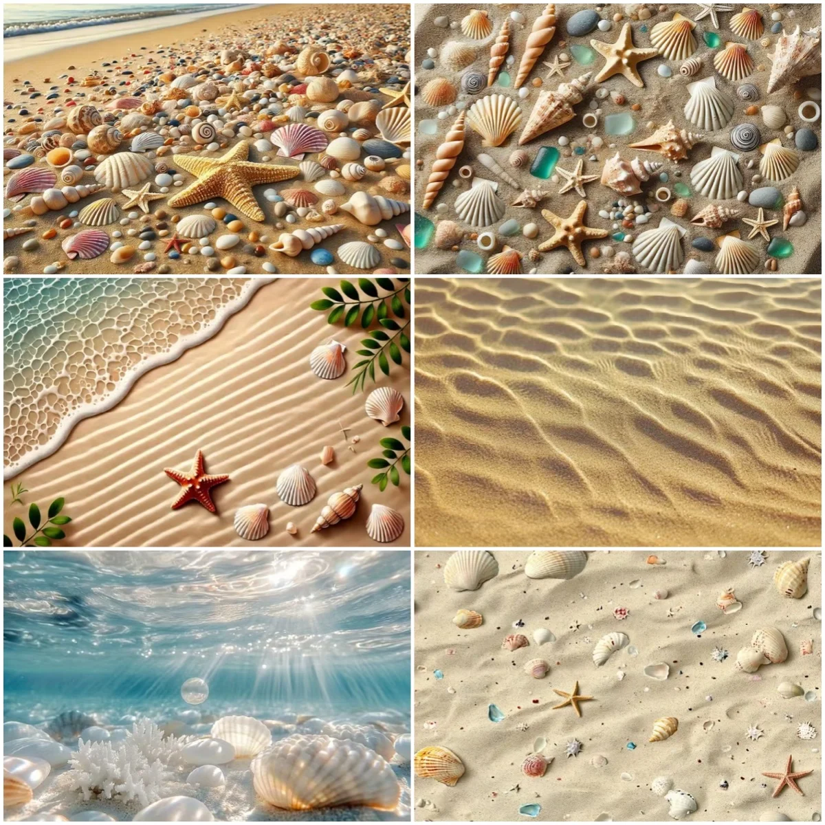 

Sand Starfish Shell Theme Background Tropical Hawaii Beach Backdrop Summer Party Decorations Photography Studio Props Banner
