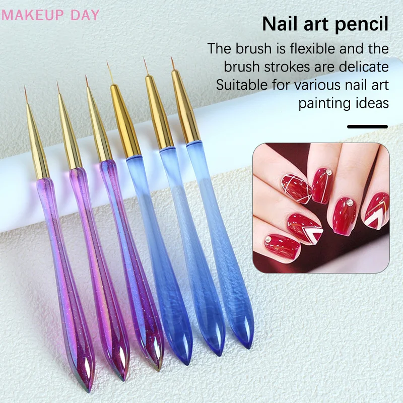 

3Pcs Gourd Shaped Pen Handle Nail Painting Pen Set Nail Art UV Gel Extension Builder Drawing DIY Brush Manicure Tools