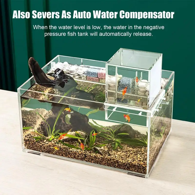 Negative Pressure Fish Tank Clear Fish Elevator Negative Pressure Small Fish Tank Vacuum Suspended Above Water Inverted