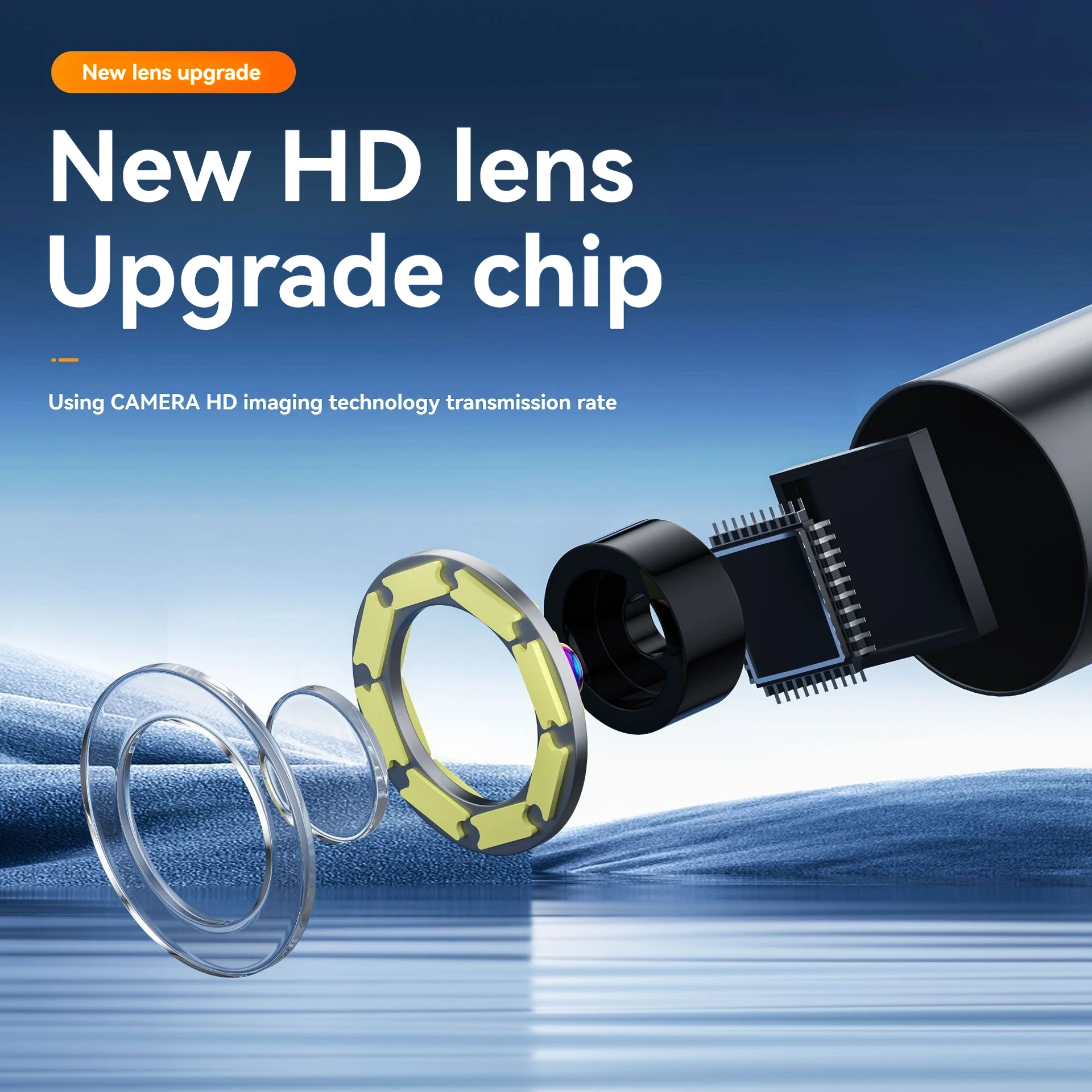 Industrial Endoscope Camera 4.3IPS Screen HD 1080P Single  Lens Pipe Car Inspection Borescope IP67 Waterproof LED 2600mAh