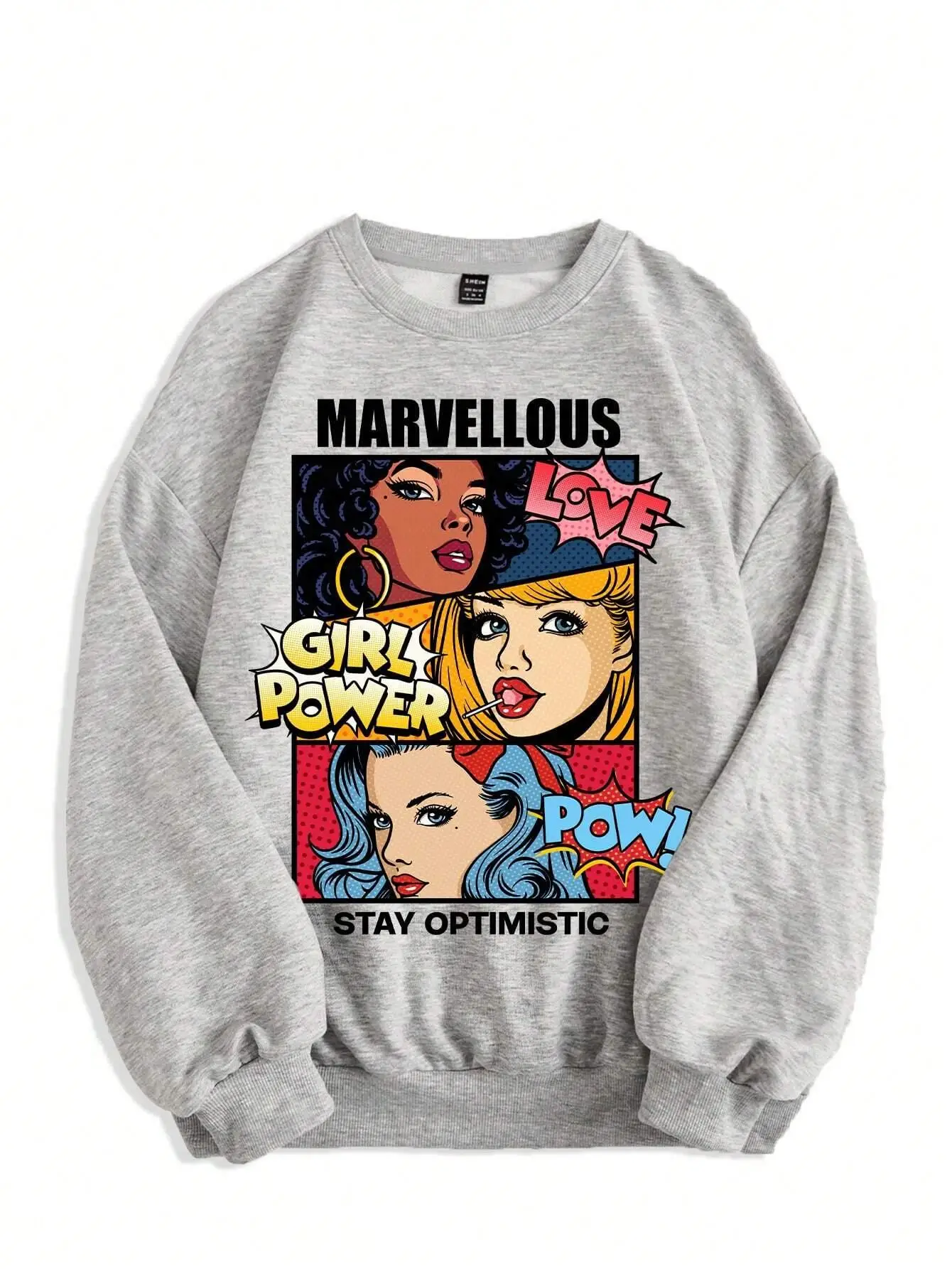 Amerikaanse stijl Comics bedrukte damessweatshirts Harajuku losse truien mode fleece warme top ronde hals oversize vrouwelijke hoodie