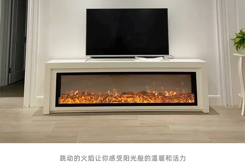 French minimalist fireplace TV cabinet Internet celebrity living room American electronic simulation fire fireplac