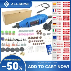 ALLSOM-minitaladro eléctrico Dremel de 180W, máquina pulidora de grabado, herramienta rotativa de velocidad Variable con 148 piezas, accesorios HT2831