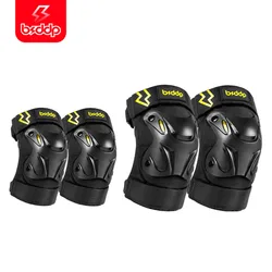 BSDDP Motorcycle Knee Pads 4 Piece Set Elbow Knee Protection Reflective Eyes Comfortable Breathable Motorcycle Elbow Protector