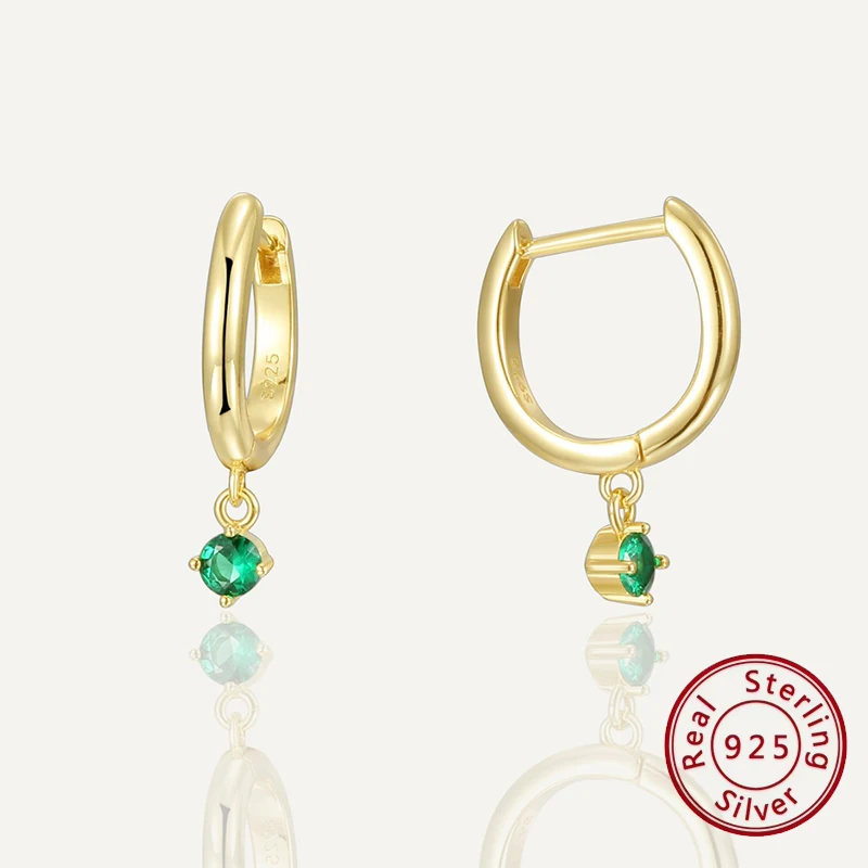 

Серьги из стерлингового серебра 925 пробы с зелеными бриллиантами, простой и модный подарок для женщин, прямые продажи с фабрики, ювелирные изделия