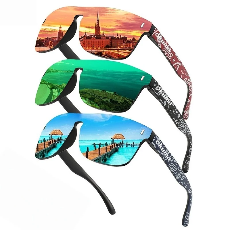 Okuma Neue Großrahmige Outdoor-Sport-Sonnenbrille UV400 Unisex Sonnenschutz Flash-Farbige Sonnenbrille Mode Polarisierte Einteilige Brille – Detail 7