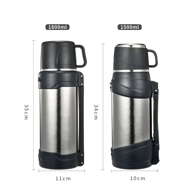 1.5/1.8L Large Capacity SPORTS KETTLE/Thermos Cup With Handle,Pure Titanium Vacuum Flasks,Drinkware,Travel Camping WATER BOTTLE