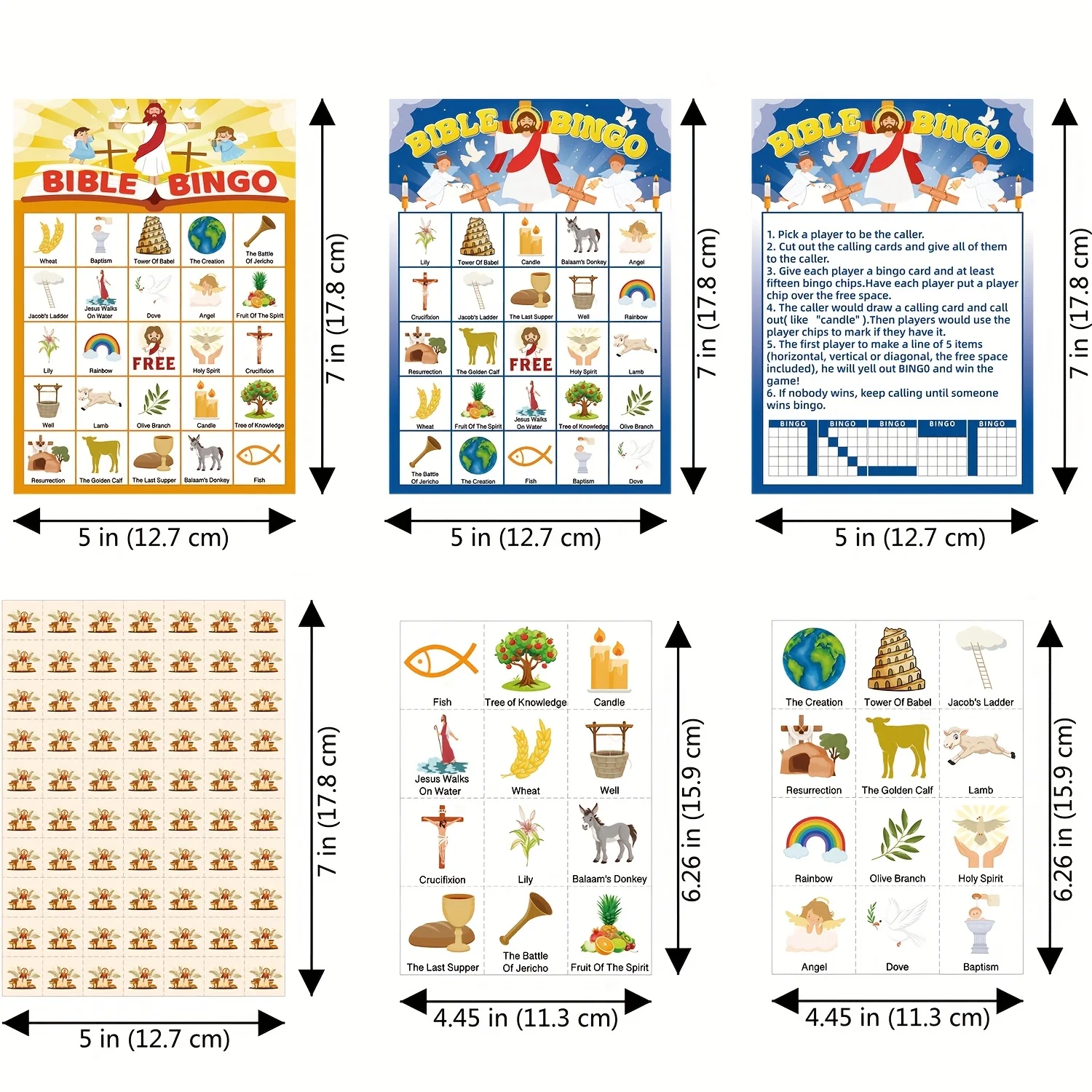 Bible Bingo Game 24 Players Christian Bible Bingo Card Religious Game Activities for School Christian Sunday Church Easter Gift