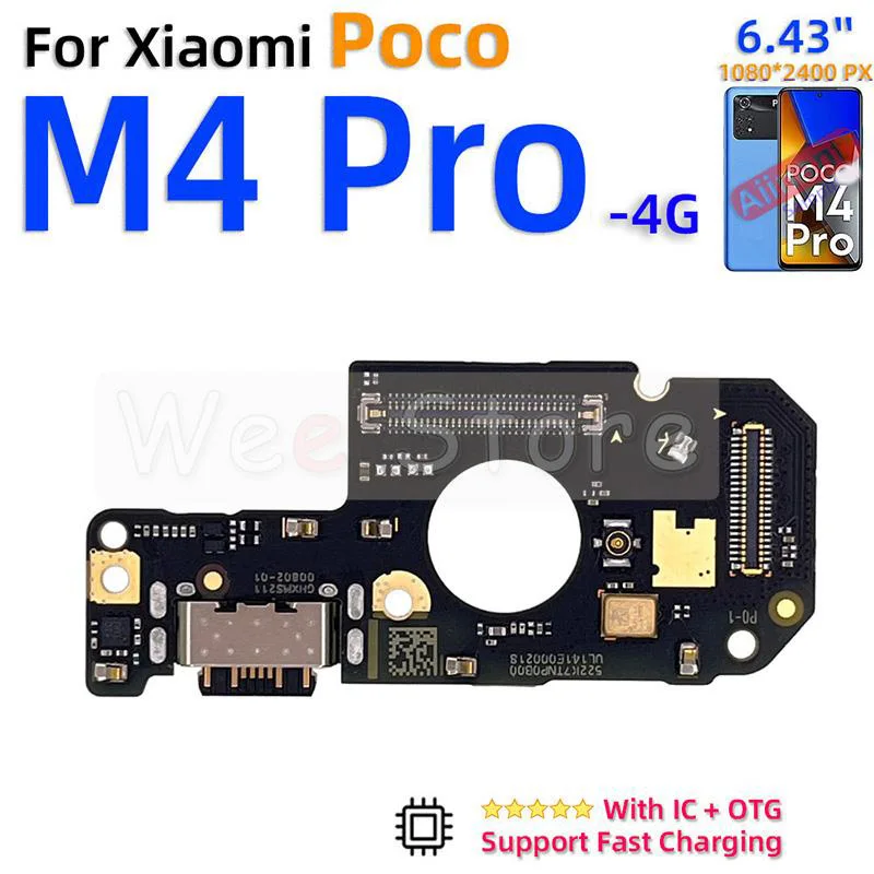 USB Dock Charging Charger Board Port Flex Cable For Xiaomi Poco F1 F2 F3 F4 M2 M3 M4 X2 X3 X4 Pro 4G 5G Phone Parts