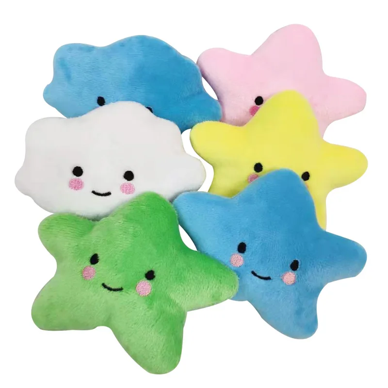 Cute Puppy Dog Cat Squeaky Toy Bite Resistant Pet Chew Toys for Small Dogs Multi-color Pentagram Starfish Shape Pet Products New