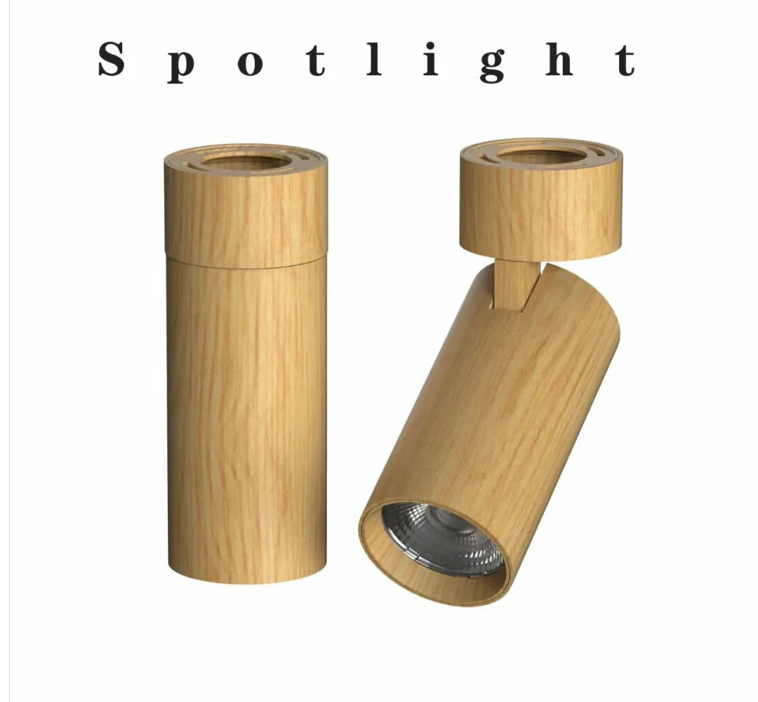 Stylish Wood Grain LED Recessed Lamp 7-12W Dimmable Walnut Natural Wood Color Ceiling Downlight Spotlight for Residential