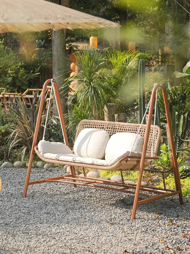 

Balcony swing, hanging chair, small courtyard garden, leisure swing, rocking chair, new Chinese style double hammock