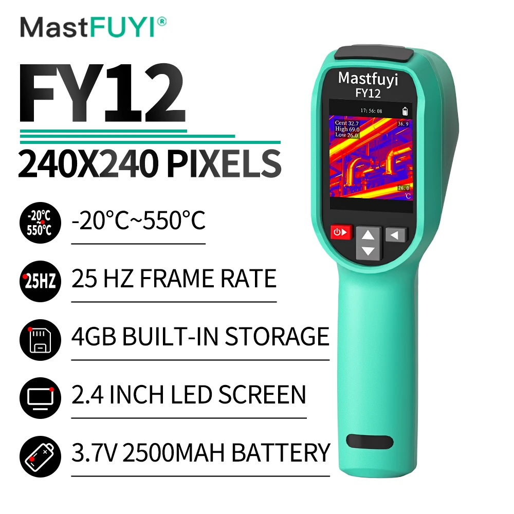 

MASTFUYI FY12 Thermal Imaging Camera 240*240 Pixels Handheld Infrared Thermal Imager For Repair, Pipe Leak, Pipeline Detection