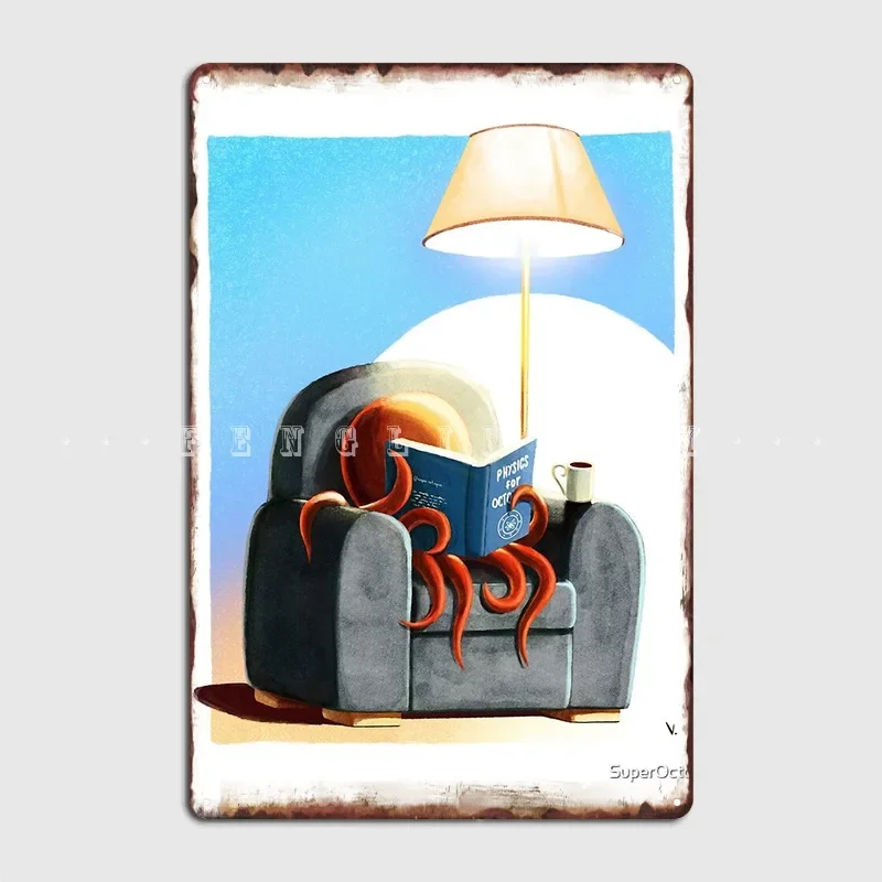 Chilling Octopus Metal Plaque Poster Party Personalized Wall Mural Wall Decor Tin Sign Posters