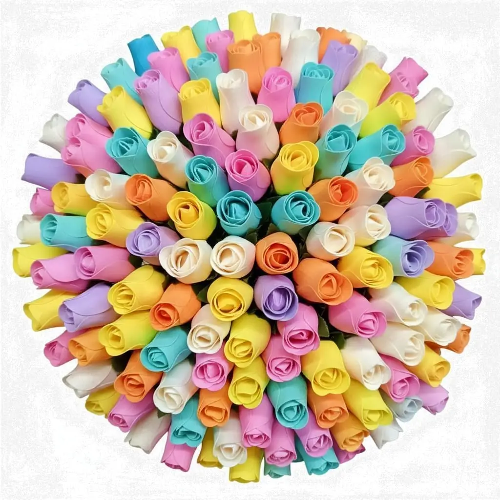 

288 Handcrafted Wooden Spring Roses - Forever Artificial Flower Bouquet for Mother’s Day, Easter, Wedding Decor & Craft