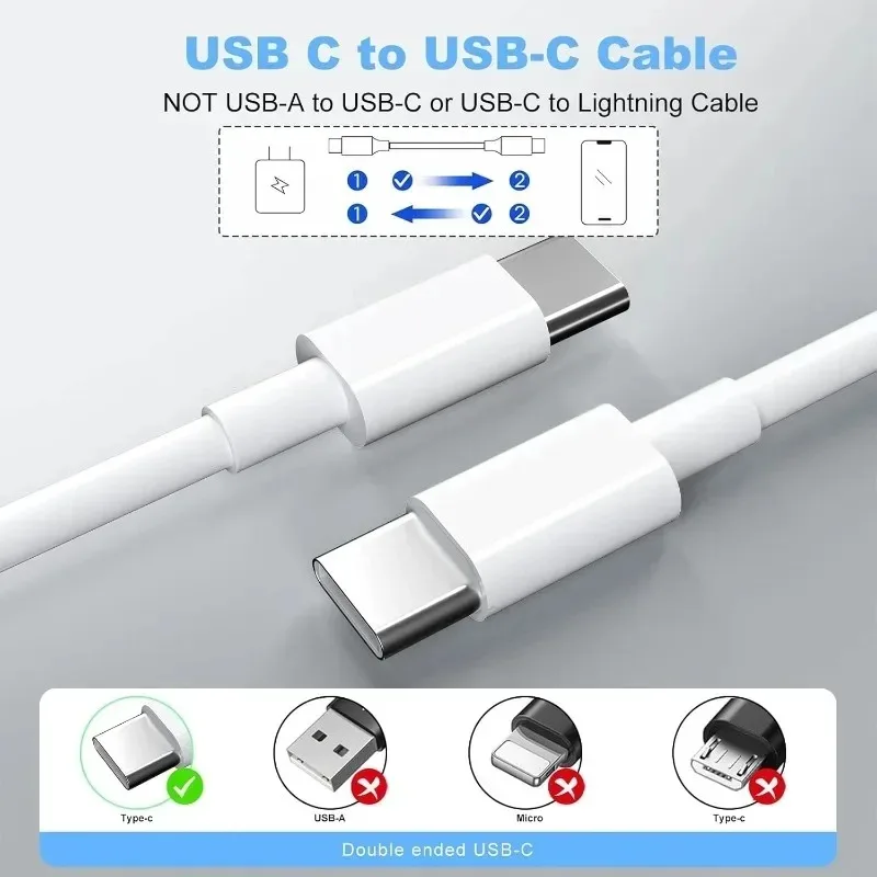 3 PCS Dual USB-C to Type-C Data Cables, suitable for iPhone 17, Samsung, Huawei, 1 meter / 1.5 meters / 2 meters image 6