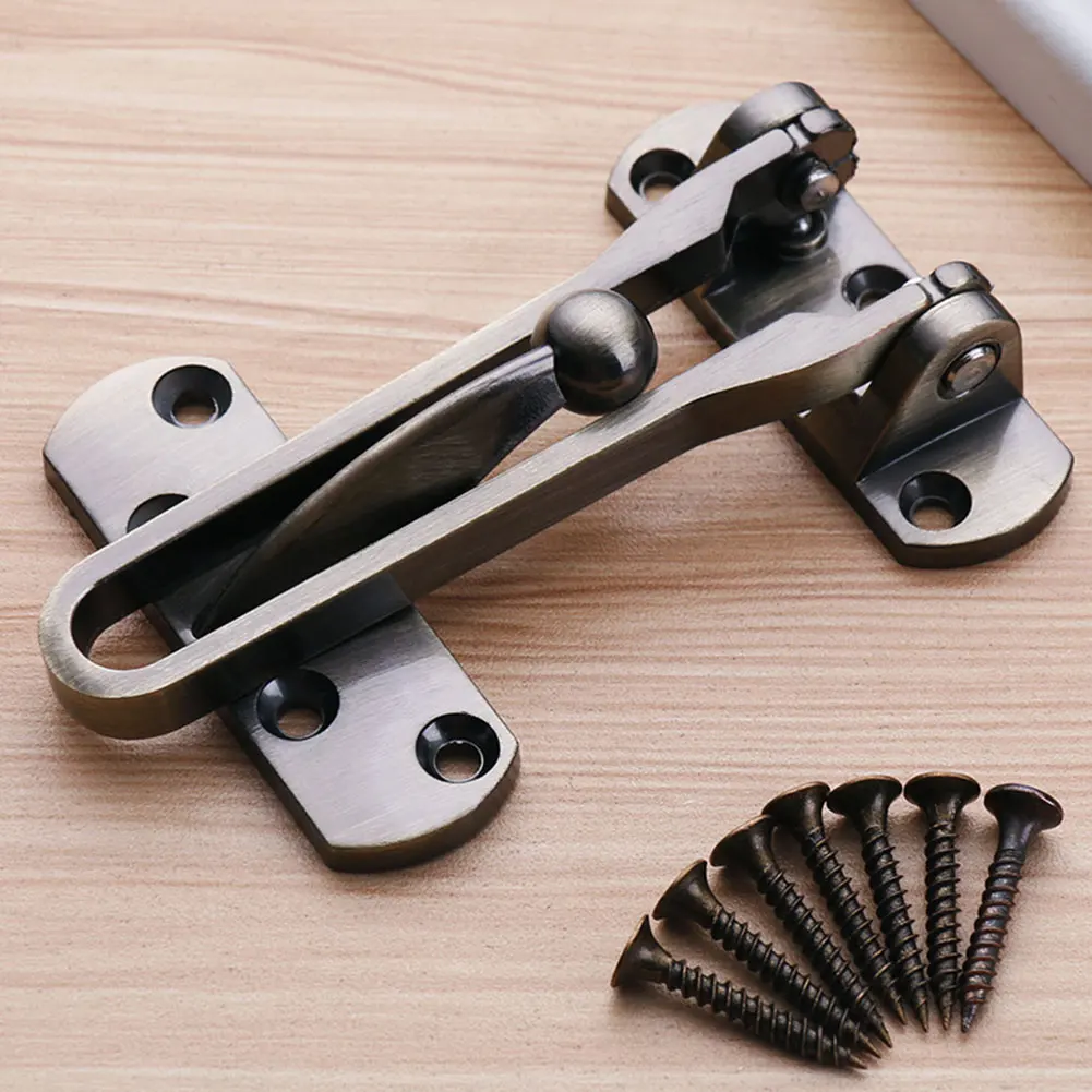 Wooden Door Latch,Door Buckle Furniture Hardware Buckle Anti-Theft Chain Hotel Interior Door Safety Lock For Homes Hotels