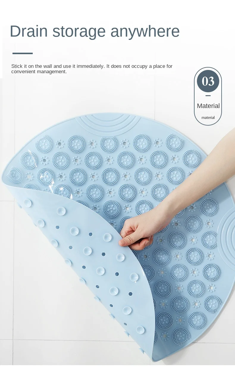 PVC Anti-skid Bath Mats Rectangle Soft Shower Bathroom Massage Mat Suction Cup Non-slip Bathtub Carpet Large Size