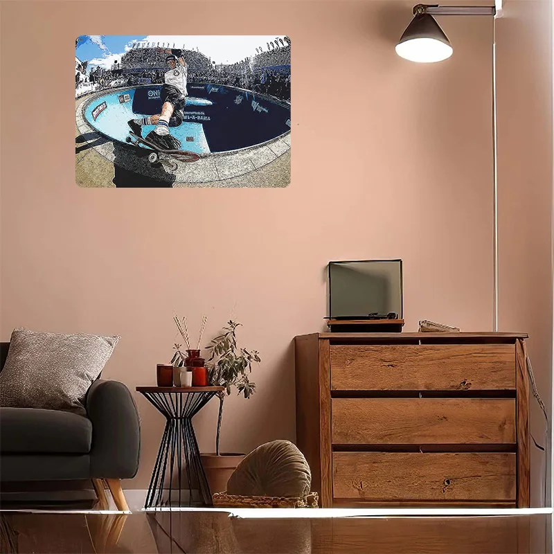 Tony Hawk Metal Poster Customized Wall Art Retro Vintage Metal Signs for Man Cave Interior Decoration Living Room Accessories view 4