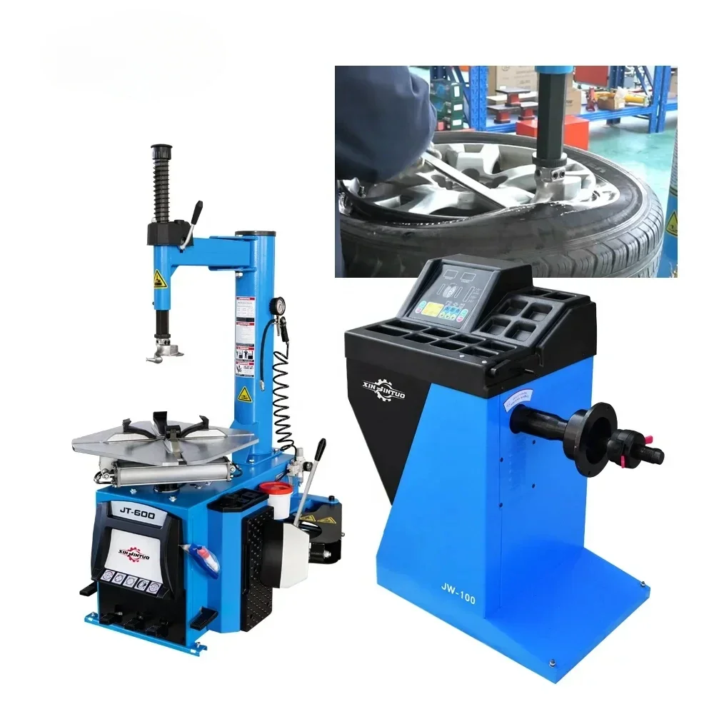 Heavy Duty Mobile Manual 12-24 Inch Motorcycle Car Wheel Balancer Kit Swing Arm Tire Changers Machine Combo  110V