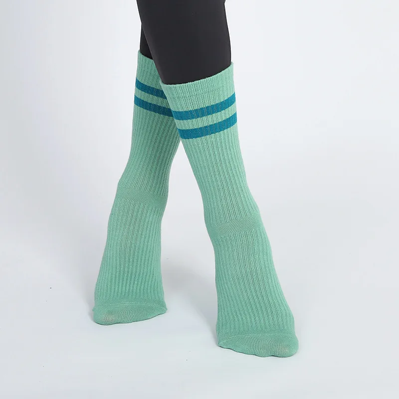 Mid-tube Women Pilates Socks Breathable Anti-Slip Yoga Socks Cotton Ladies Ballet Dance Elasticity Fitness Sports Socks