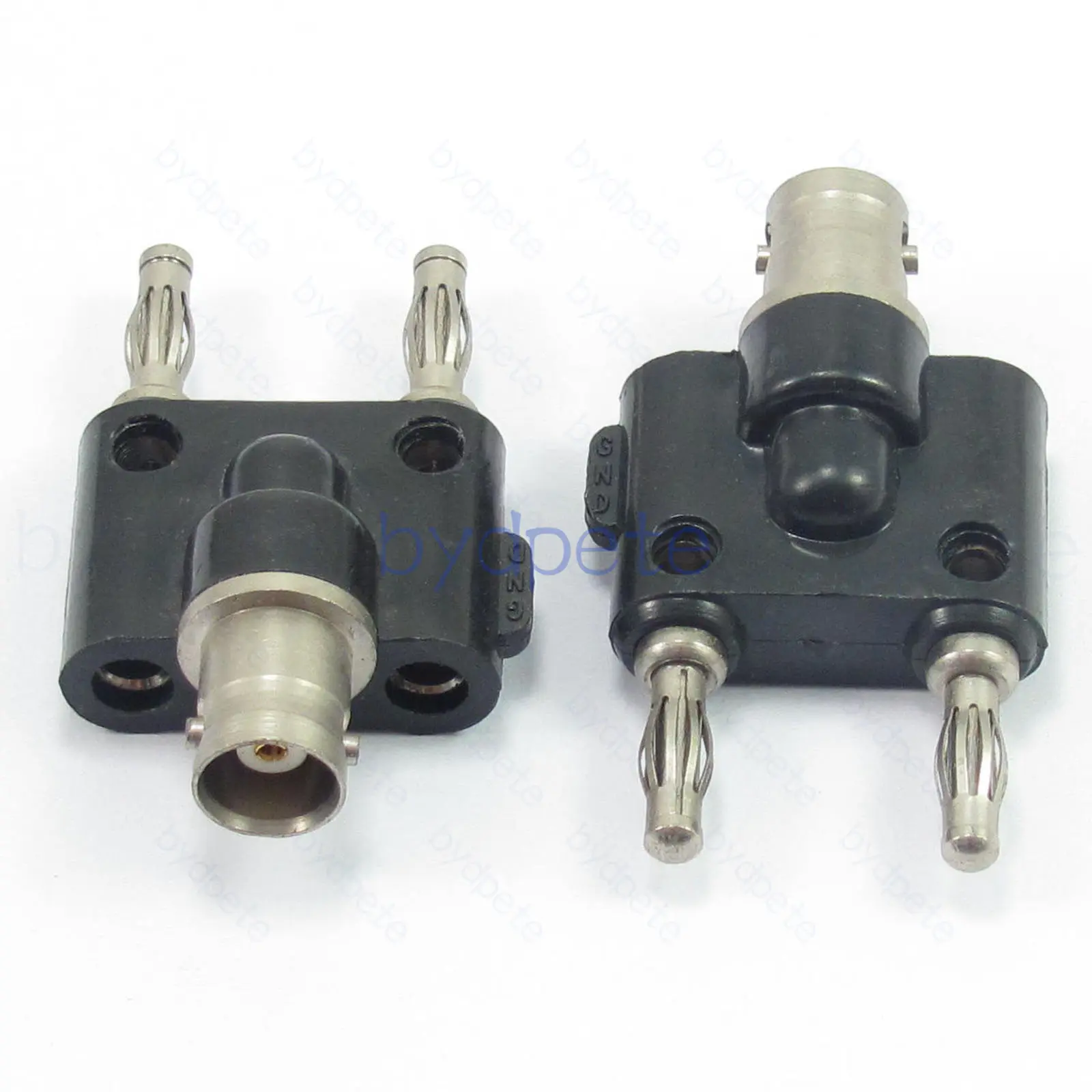 

T Type One BNC Female to Double Banana Plug Head RF Coaxial Straight Adapter & Connector RF 2xBanana-M and BNC-F Tanger