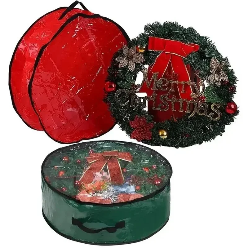 Saco De Armazenamento De Árvore De Natal Dobrável Xmas Wreath Bag para Armazenar Garland Dustproof Cover Sacos De Armazenamento