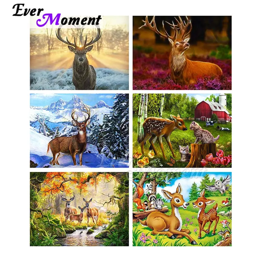 

Cute Deer Animal 5D Ever Moment Diamond Painting Resin Full Square Drill Paint By Diamond Embroidery Home Decoration ASF2145
