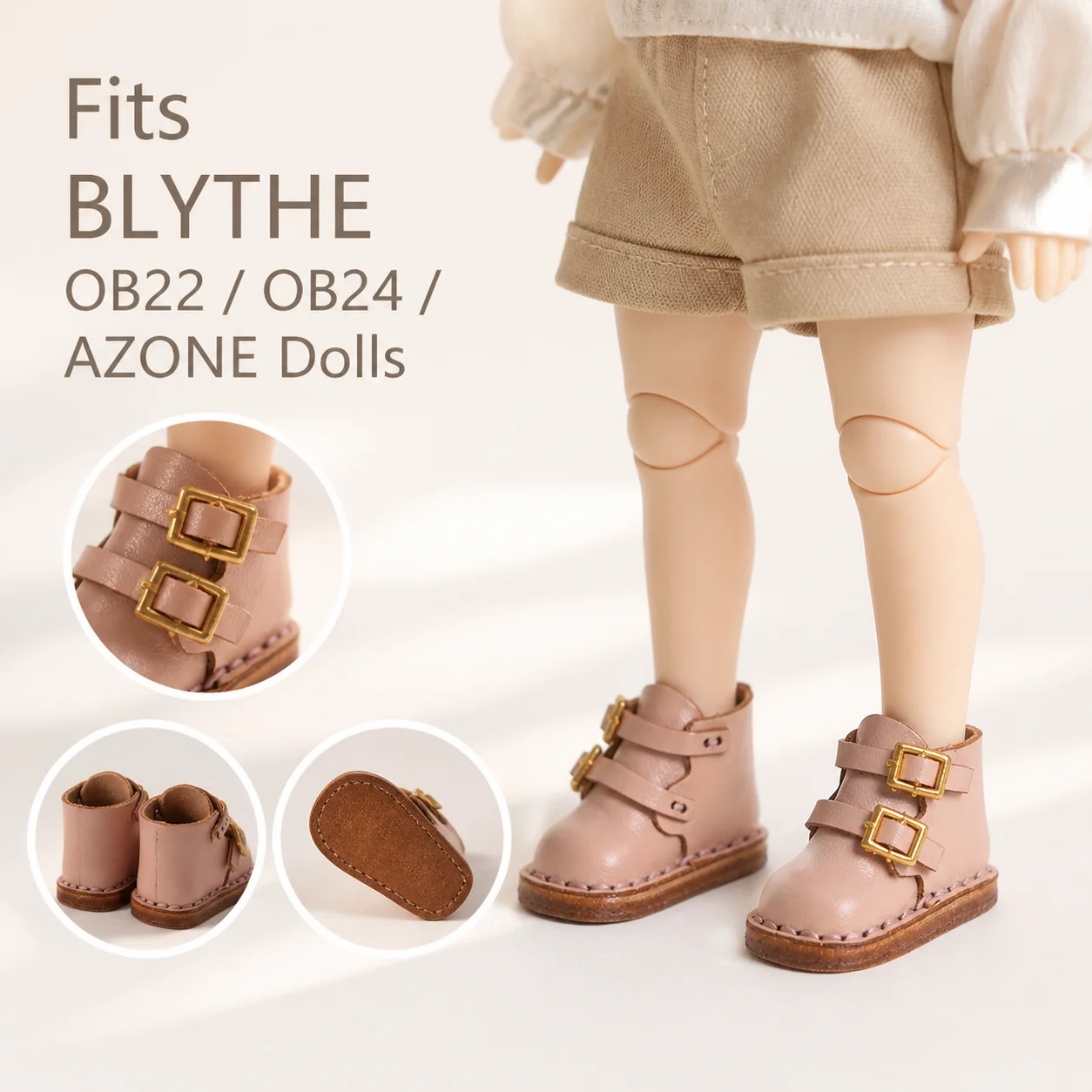 Blythe doll Shoe Accessories, High Top Boots, Cowhide Boots, OB22 OB24 AZONE Shoes, Small Cloth, UFDOLL mini Body, OB24 Handmade