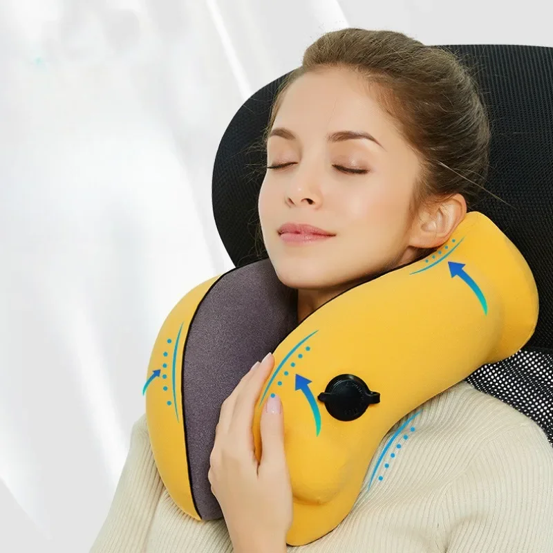 U-Shape Inflatable Travel Pillow Air Neck Pillows for Travel Office Car Portable Cushion Headrest