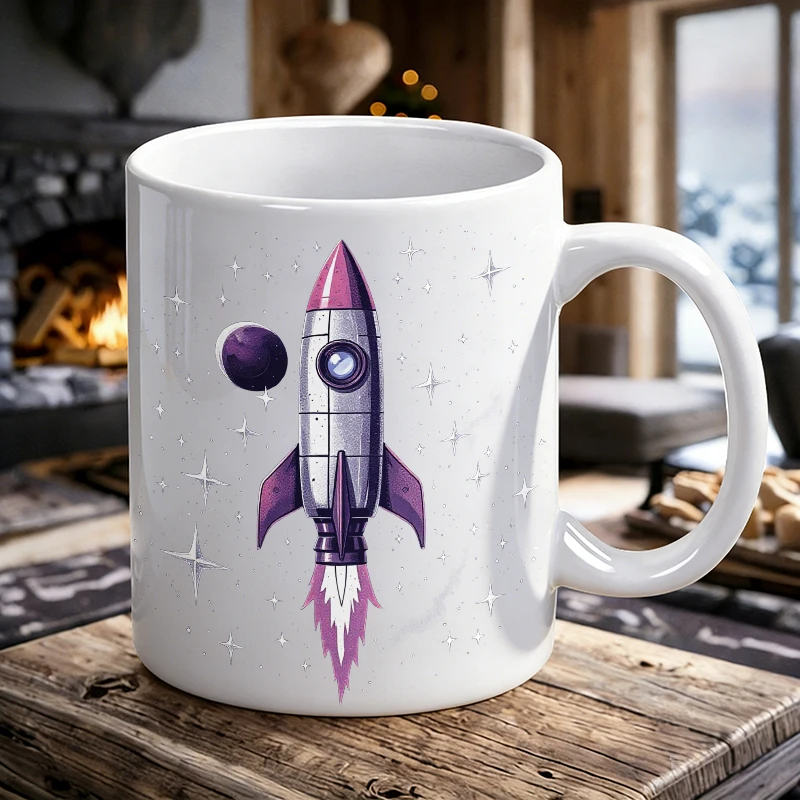 

Stellar Voyage A Cosmic Adventure in Purple and Pink Mother's Day printed Mug