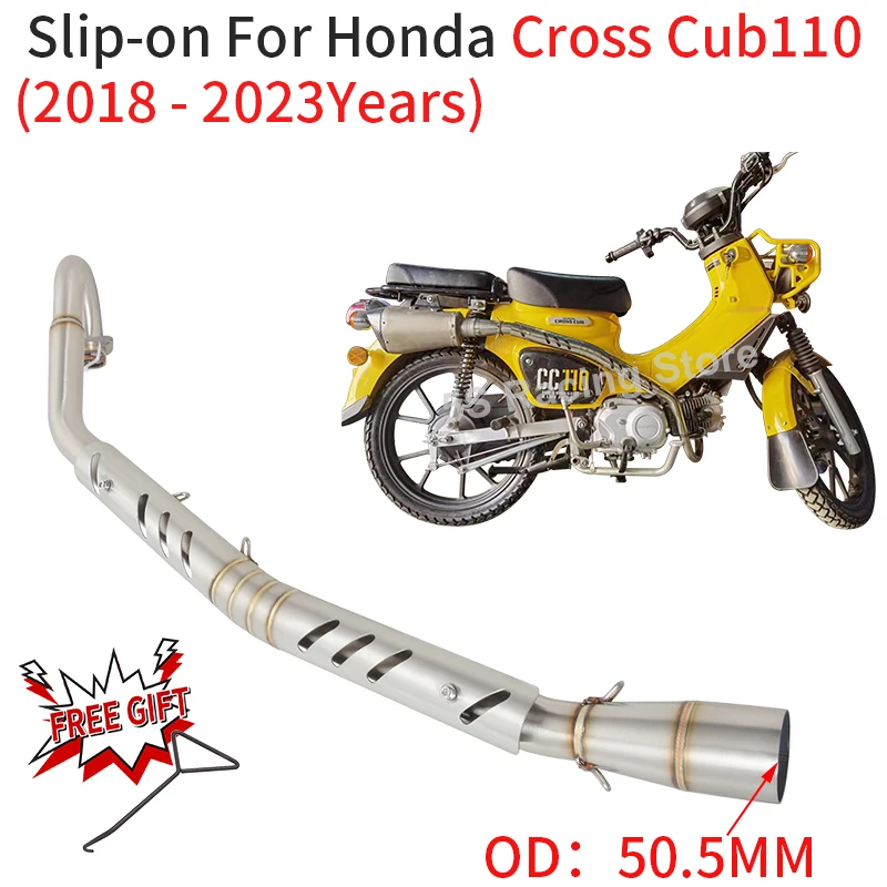 

For Honda Cross Cub110 CC110 2018 - 2023 51mm Motorcycle Exhaust Escape Systems High Position Modified Front Middle Link Pipe