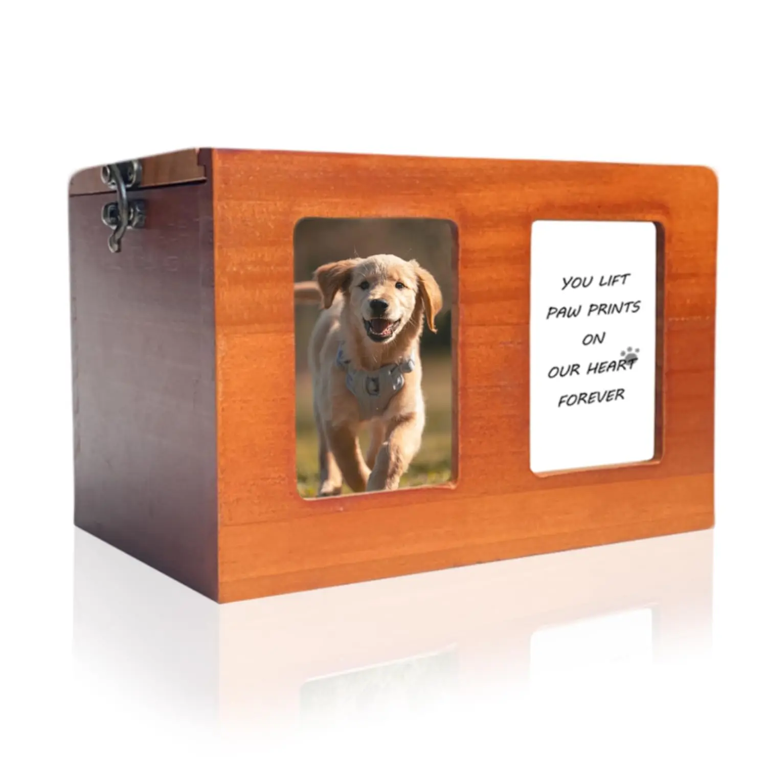 Pet Urns Dog Cat Urns Cremation With Photo Frame Memory Box With Memorial Card Wooden Box for Ashes
