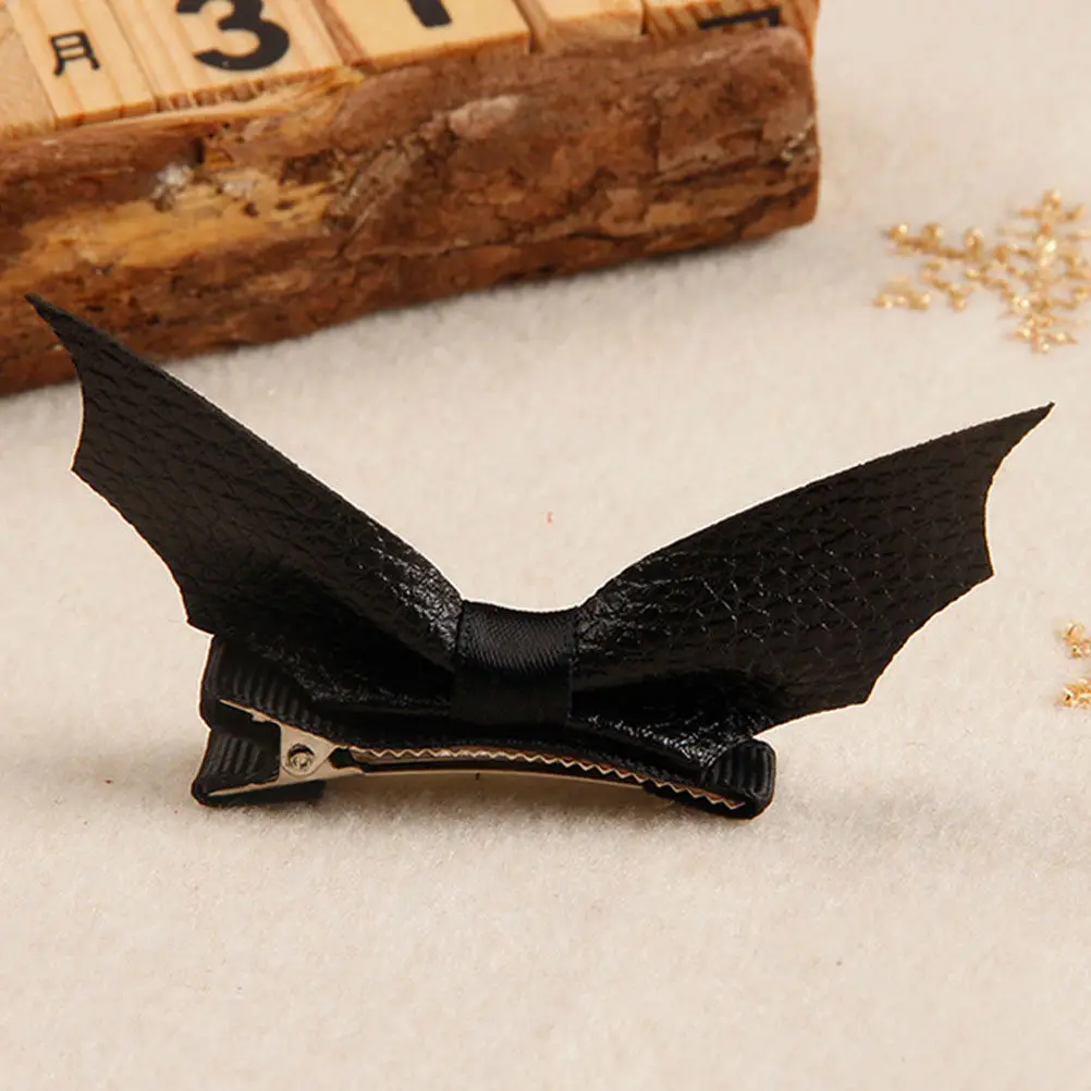 6Pcs Halloween Bat Hair Clips Women Party Headwear Travel Daily Use Exquisite Workmanship Comfortable Lightweight Bat Shaped view 5