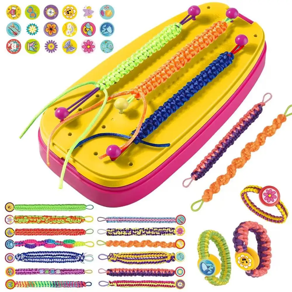 Kit de Tejido de Pulseras con Cuentas para Manualidades Educativas, Juguete de Cadena de Joyería para que los Niños Creen Pulseras de la Amistad Únicas