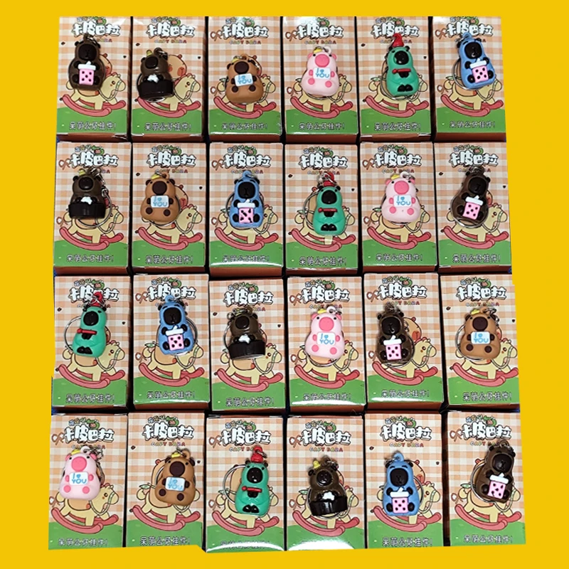 Caja ciega de figura de Capibara, 6 uds.-24 Uds., figuras de Capibara de Anime, llavero de muñeca, colgante, decoración, juguete para niños, regalo de Navidad
